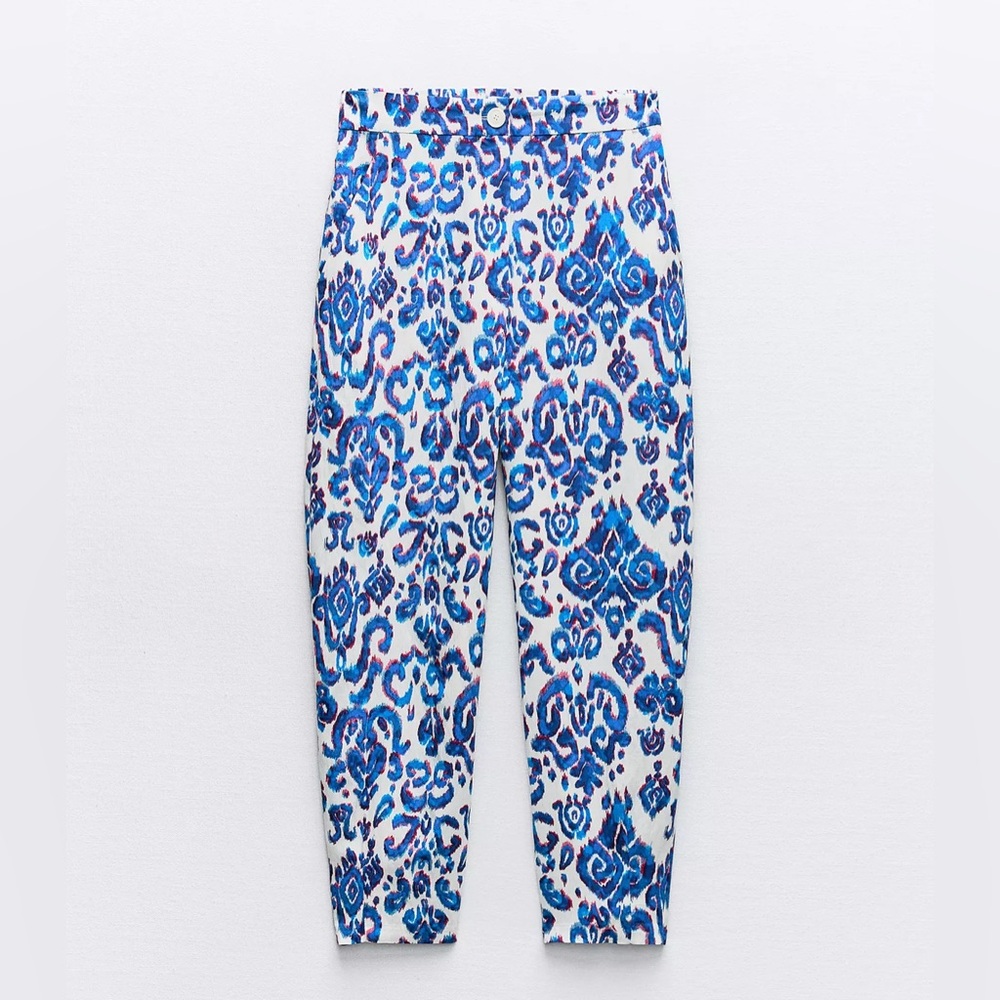 Zara printed tapered pants